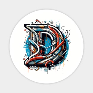 Letter D design graffity style Magnet